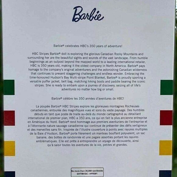 Barbie Signature STRIPES HBC Hudson's Bay Canada 2020 Limited Edition NEW - Picture 7 of 8